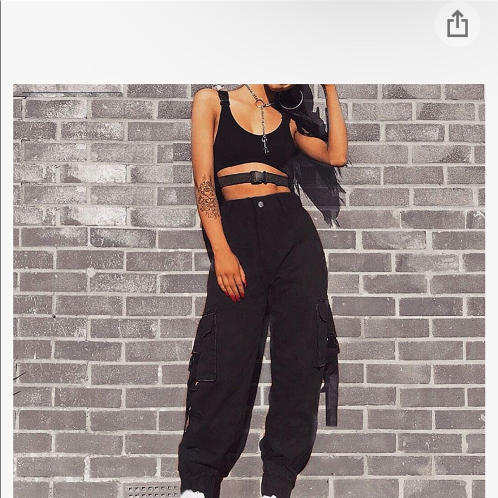 Black festival cargo pants